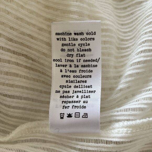 Rag & Bone Y2K Sheer Ribbed Long Sleeve Knit Top Size S Minimalist Capsule Crew - Picture 12 of 13